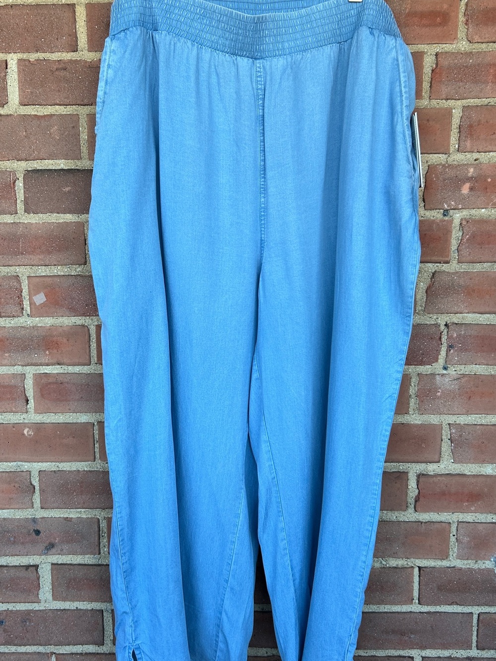 DKNY Jeans Elastic Waist Chambray Pants